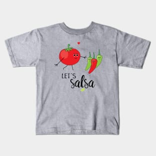 Let's Salsa Cute Cartoon Tomato and Chillies Kids T-Shirt